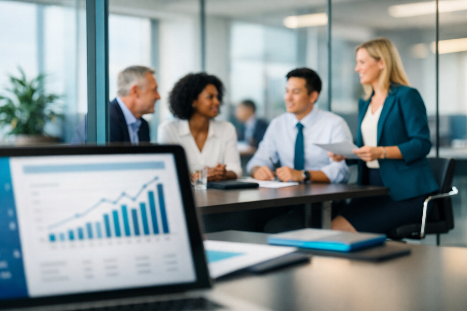 Equipe de profissionais em reunião